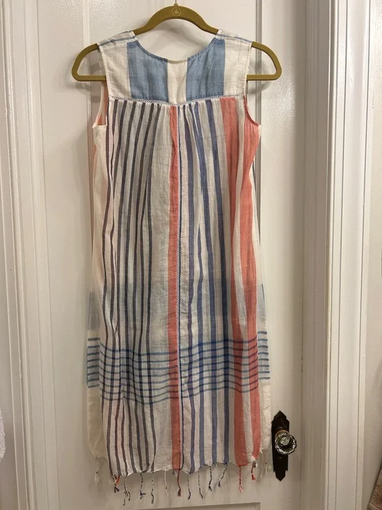 NWT Grass Root Striped Cotton Dress Coverup women’s size 8 - Picture 2 of 7